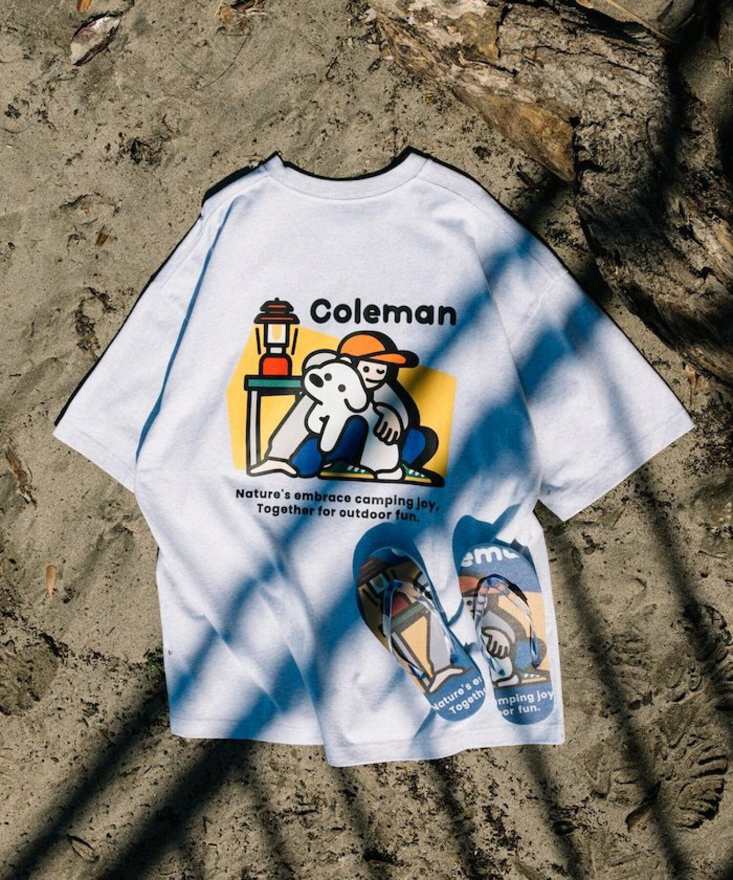 Coleman×matsui×FREAK'S STORE 別注 コールマン matsui hug バックプリント クルーネック 半袖Tシャツ